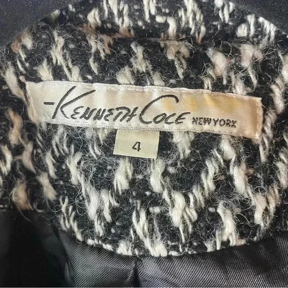 Kenneth Cole New York black and white Chanel vibes coat - Picture 3 of 5